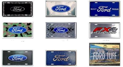 US Nummernschild FORD License plate: Ford Logo Built proud Camo F150 30x15 cm