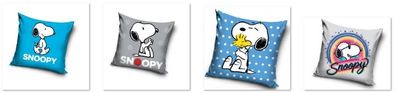 Kissen 40x40: Peanuts Snoopy Woodstock - 4 vers. Kissenmotive