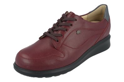 FINN Comfort Mogan Damen Halbschuhe rot bordo anthrazit Nube Glattleder