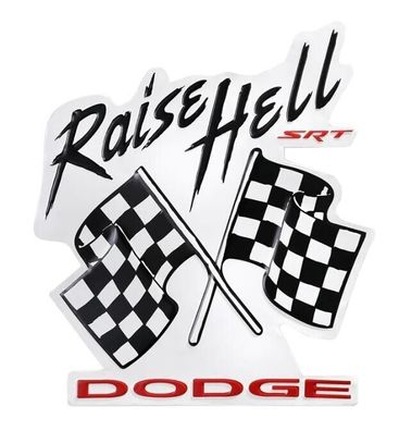 Schild: Dodge SRT - Raise to Hell Flags 38 x 42 cm - motivgeprägt Stahlblech