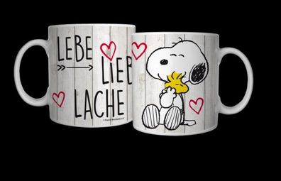 Peanuts Snoopy Tasse Lebe, Liebe, Lache 320ML Keramik Kaffeetasse Tee