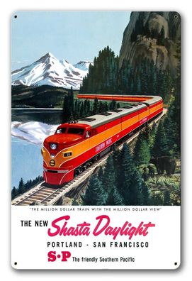 Southern Pacific Railroad Shasta Daylight Million Dollar Train Schild 20x30cm