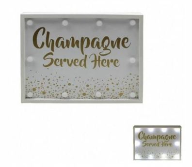 Champagne served here - LED Kasten 30 x 24 x 4 cm ohne Verpackung