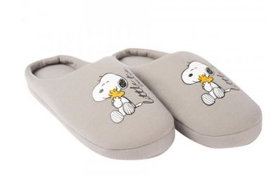 Snoopy Hausschuhe SlipperWoodstock Größe 36-41 blau oder Beige 100%Polyester