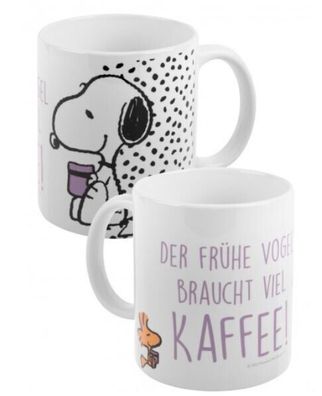 Peanuts Tasse Snoopy der frühe Vogel... Keramik Kaffeetasse Tee