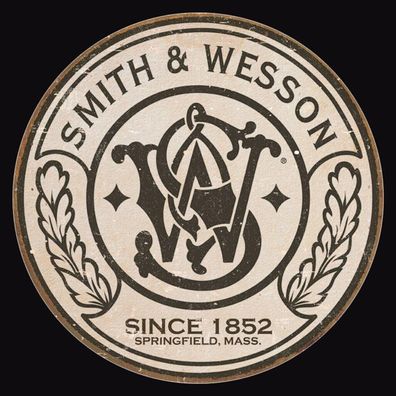 Smith & Wesson logo Schild rund - 11,75 inch / ca. 29 cm Durchmesser