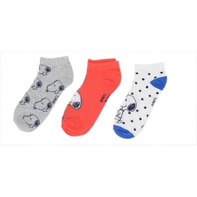 Snoopy Sneaker Socken 3er Pack Größe 35-42 58%Baumwolle40%Polyester2%Elasthan