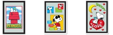 Spiegel - Peanuts Snoopy 20 x 30 cm: Joe Cool - Love - Snoopy + Woodstock