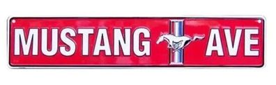 US Strassenschild 60x12 cm: Mustang AVE - Ford Mustang Pony Avenue motivgeprägt