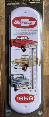 Chevrolet Bel Air Pickup Apache Blech Thermometer 12x43 cm