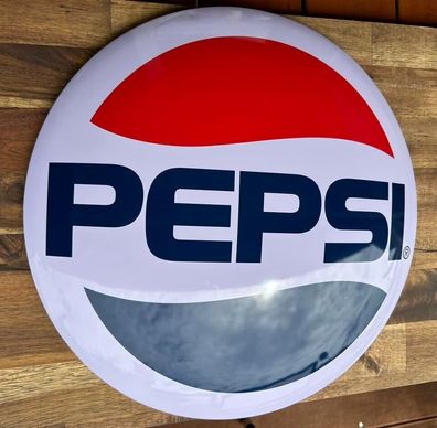 Blechschild Pepsi logo - rund + gewölbt - 38 cm Durchmesser