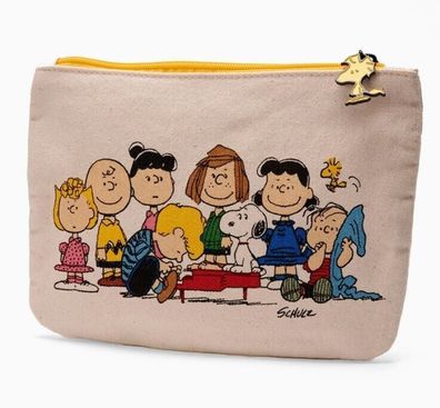 Snoopy Kulturbeutel Peanuts Gang 18x25 cm - Woodstock als Zipper 100 % Baumwolle