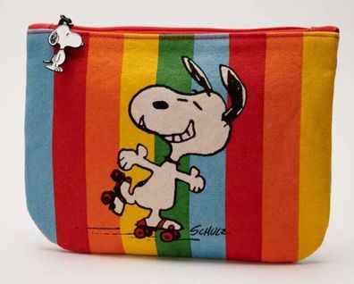 Snoopy Kulturbeutel Let the Good Times roll 18x25 cm - 100 % Baumwolle