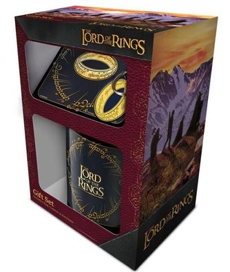 Lord Of The Rings Herr Der Ringe Geschenkset Tasse Untersetzer Schlüsselanhänge