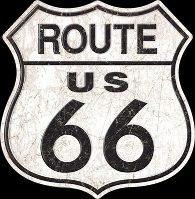 XXL US Blechschild Route US 66 in Wappenform ca. 58 x 57 cm - shabby Style