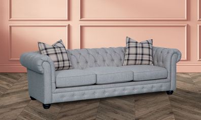 Chesterfield 3 Sitzer Sofa Stoffsofa Couch Polster Sitz Garnitur 3er Sofas Neu