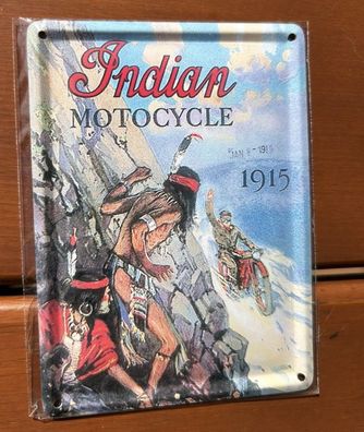 INDIAN Motocycle Blechschild 11 x 8 cm - gewölbt - Indian Biker