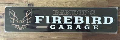 US Schild Bandit`s Firebird Garage 45x10 cm V8 Pontiac Trans Am Schlitzohr