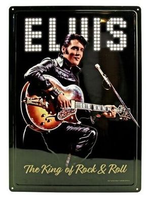 Schild 30x43 cm motivgeprägt Elvis The King of Rock and Roll Hollywood Headliner