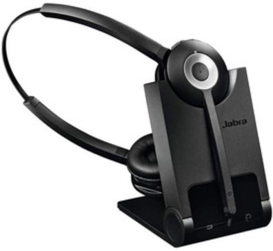 Jabra PRO 920 Duo Headset Kopfhörer binaural mit Ladestation schwarz