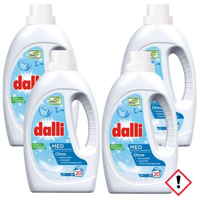 Dalli Med Flüssigwaschmittel 20 Waschladungen 1100ml 4er Pack