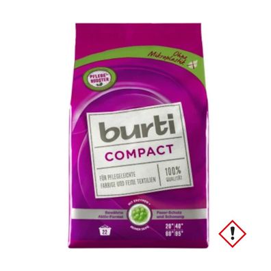 Burti Compakt Fein Waschmittel Pulver 22 Waschladungen 1100g