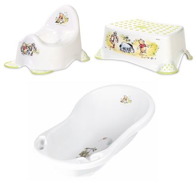 Lorelli Comic-Set Babybadewanne, Töpfchen, Badhocker, ergonomisch, praktisch