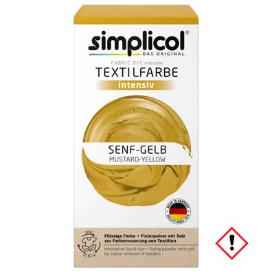 Simplicol Textilfarbe intensiv Senf Gelb Set Textilfarbe Fixierer