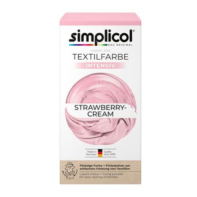 Simplicol Textilfarbe Intensiv Strawberry Cream 150ml u. Fixierer 400g