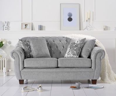 Chesterfield Sofa Couch Polster Stoff Leder Couchen Polster Garnitur 2 Sitzer