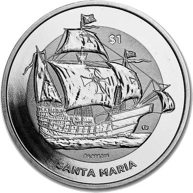 British Virgin Islands 2022 - Santa Maria - 1 Oz Silber*