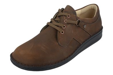 FINN Comfort Vaasa Herren Halbschuhe Schnürschuhe braun barrel Nubukleder