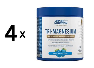 4 x Applied Nutrition Tri-Magnesium (200g) Blue Raspberry