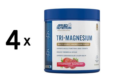 4 x Applied Nutrition Tri-Magnesium (200g) Strawberry Raspberry