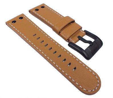 TW STEEL Ersatzband Uhrenarmband Leder 24mm Blassbraun für TW203 TW66