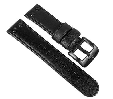 TW STEEL Uhrenarmband Leder schwarz 22mm für TW-821 TW-822 TW-843