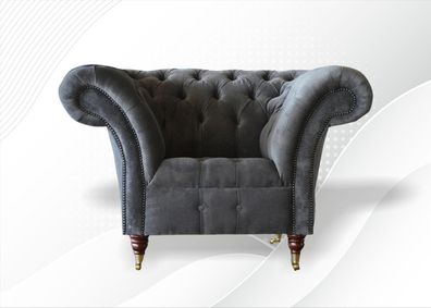 Luxus Design Möbel Esszimmer Sessel Wohnzimmer Lounge Club Relax Sofa Grau Neu