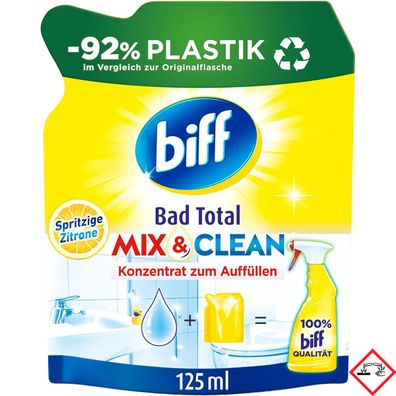 Biff Bad Total Mix und Clean Konzentrat zum Auffüllen Spritzige Zitrone 125ml