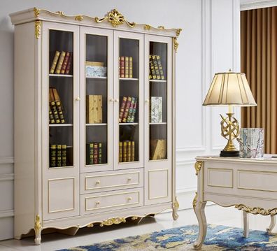 Schrank Bücher Schränke Regal Barock Rokoko Wohnzimmer Büro Esszimmer Regale Neu