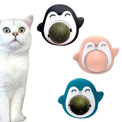 3er-Pack Katzenminze-Ball, rotierender Minzball in Pinguinform, Kitty