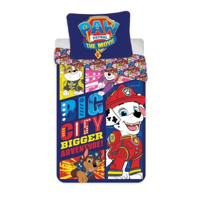 PAW Patrol Baby Bettwäsche 100x135 Motiv "Big City", 100% Baumwolle