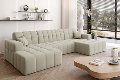 Ecksofa Nimes in U-Form, stoff Portland Ecru