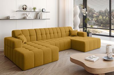 Ecksofa Nimes in U-Form, stoff Portland Gelb