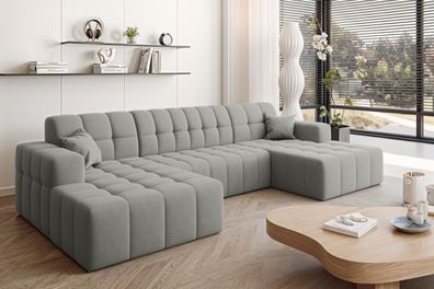 Ecksofa Nimes in U-Form, stoff Portland Grau