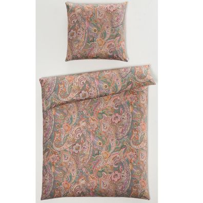 Estella Mako-Satin Bettwäsche 135x200 Akazia Paisley Orient puder 7905-985