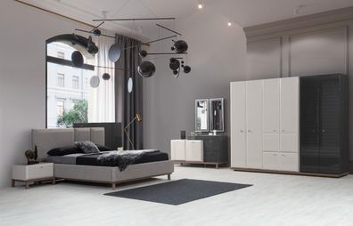 Exklusive Schlafzimmer Möbel Designer Doppelbett Nachtkonsolen Schrank