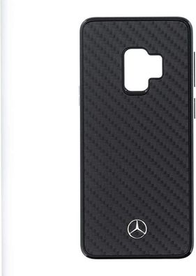 Mercedes-Benz Cover Hülle Samsung Galaxy S9 - Schwarz mit Mercedes-Metall-Logo