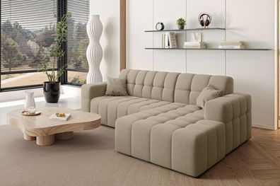 Ecksofa L-förmiges Nimes-Eckmöbel links/rechts Beige Rechts