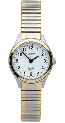 Adora Damenuhr > Edelstahl Zugband bicolor 5 Bar > Armbanduhr Ø 23mm