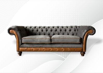 Sofa 3 Sitzer Klassisch Design Sofas Polster Leder Moderne Couchen Chesterfield